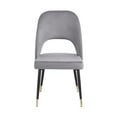 thumbnail image 2 of Velvet Dining Chairs, Mid Century Dining Chair with Black Metal Legs, Upholstered Dining Chairs, Accent Desk Chair for Dining Room, Kitchen, Vanity, Living Room(Gray,Set of 8), 2 of 10