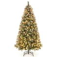 thumbnail image 2 of Árbol de Navidad Artificial Costway 195cm con Luces LED Blancas Cálidas Verde y Blanco, 2 of 10