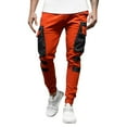 thumbnail image 1 of toraway Pantalon Décontracté d'Été pour Hommes Taille Extensible Mode Décontractée Jambe Multi-Poches m, 1 of 2