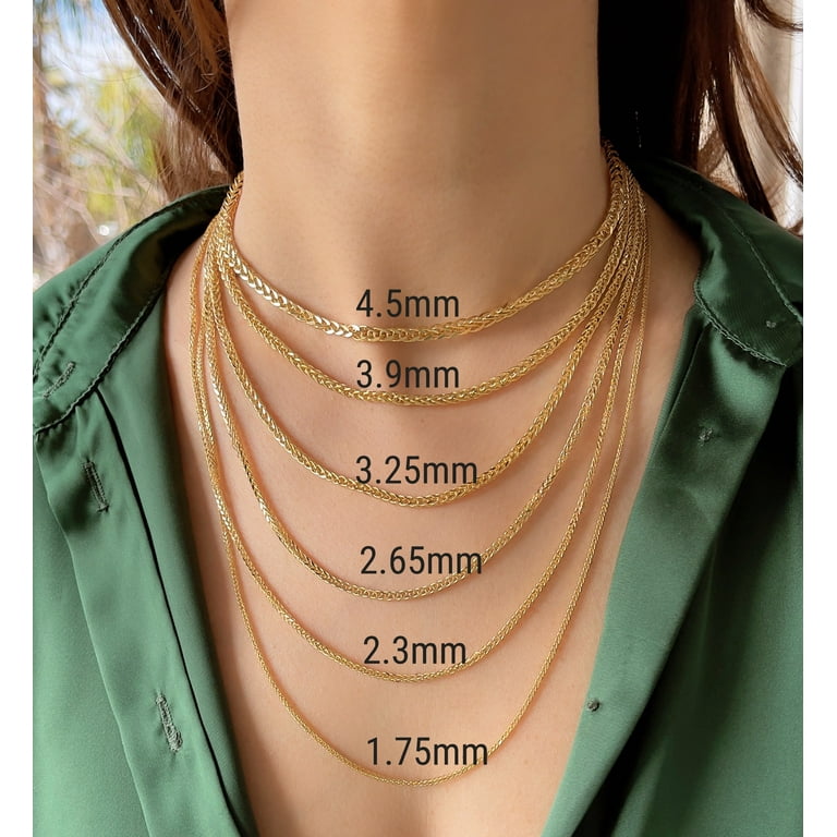 Mens gold 2024 wheat chain necklace