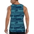 thumbnail image 3 of Easygdp Turtles and Waves Men's Tank Top, Sleeveless Muscle T Shirts, Breathable, Quick-Dry, Loose for Gym, Running, Fitness - XX-Large, 3 of 9