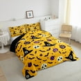 thumbnail image 2 of Manfei Halloween Bedding Sets Full with Comforter for Teens, Spooky Bat Print Duvet Insert, Skull Skeleton Reversible Comforter Sets Full Size, Microfiber Room Decoration, 3pcs, 2 of 8