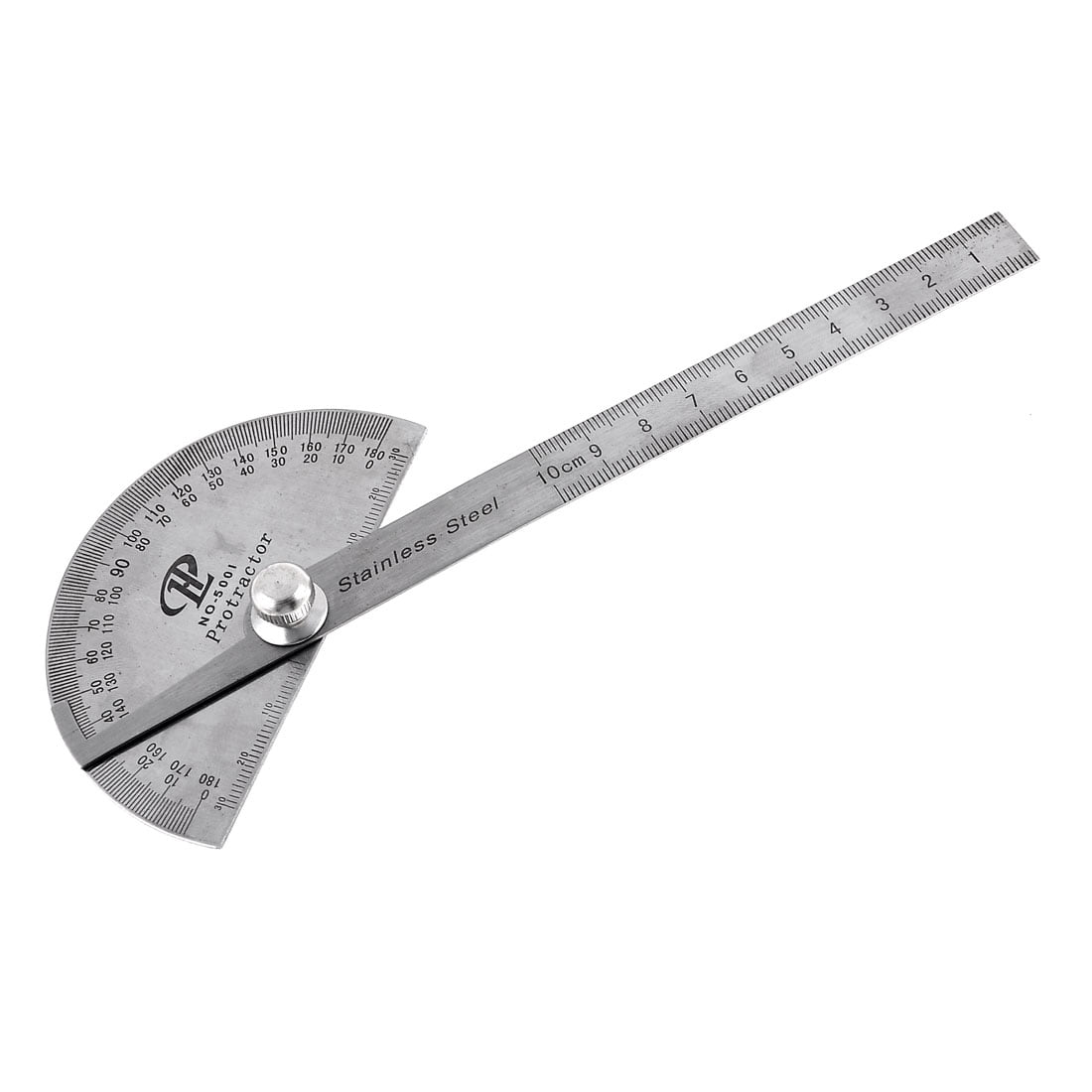 Unique Bargains Stainless Steel 180 Degree Angle Measuring Rotatable Protractor Ruler by Unique-Bargains