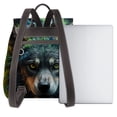 thumbnail image 3 of Balery Realistic Style Colorful Wolf A Mochila de Cuero para Mujeres, Gran Capacidad, Bolsa de Viaje Multifuncional, Mochila de Cuero y Bolsa de Hombro para Mujeres, 3 of 4