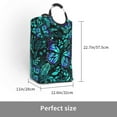 thumbnail image 3 of Bingfone Blue Floral With Butterflies Laundry Hamper,Large Canvas Fabric Lightweight Storage Basket Toy Organizer Dirty Clothes Collapsible, 3 of 6