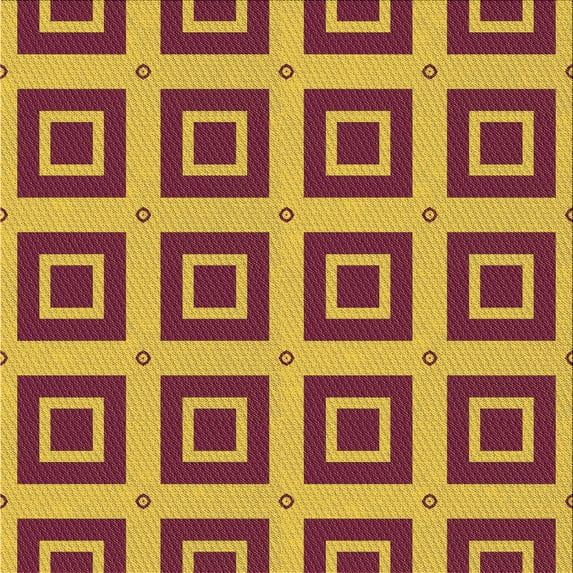 Ahgly Company Machine Washable Indoor Square Transitional Deep Yellow Area Rugs, 7' Square