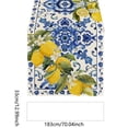 thumbnail image 3 of PoyoKee Table Runner, Mediterranean Lemon Print Table Cloth, Blue Tile Tablecloth Party Decorations for Kitchen and Dining, Home Decor, 72 x 13 inch, 3 of 6