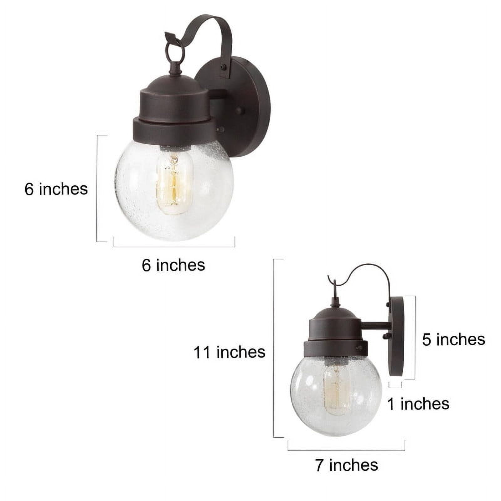 LNC Zalan 2-Pack 11-in H Rustic Bronze Seeded Glass Outdoor Wall Light