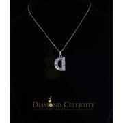 Diamond Celebrity'sWhite Bugutte Initial Alphabet'D' Sterling Silver Pendant 1.52ct Cubic Zirconia