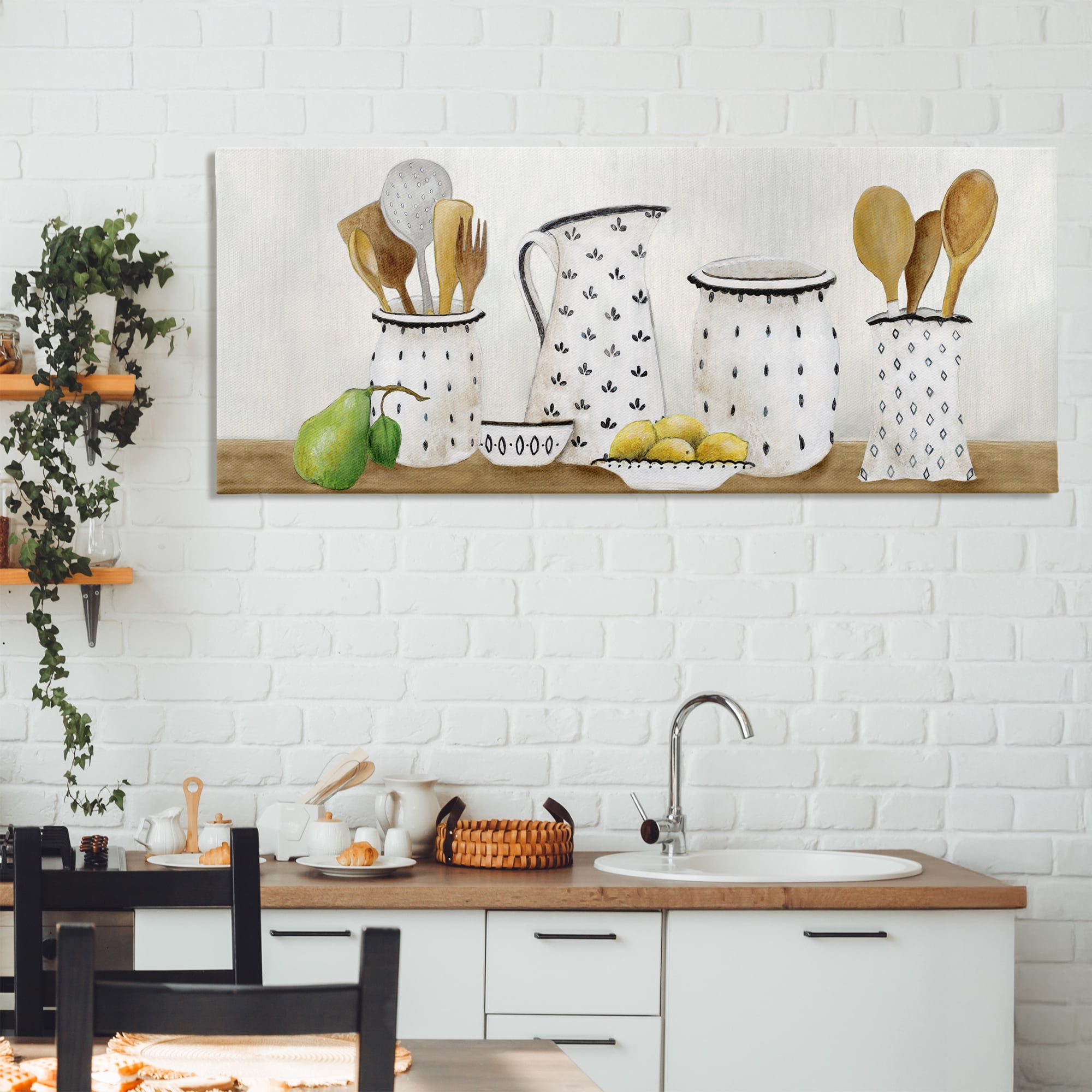 Stupell Industries Kitchen Jugs & Utensils Canvas Wall Art, design by Janet Tava
