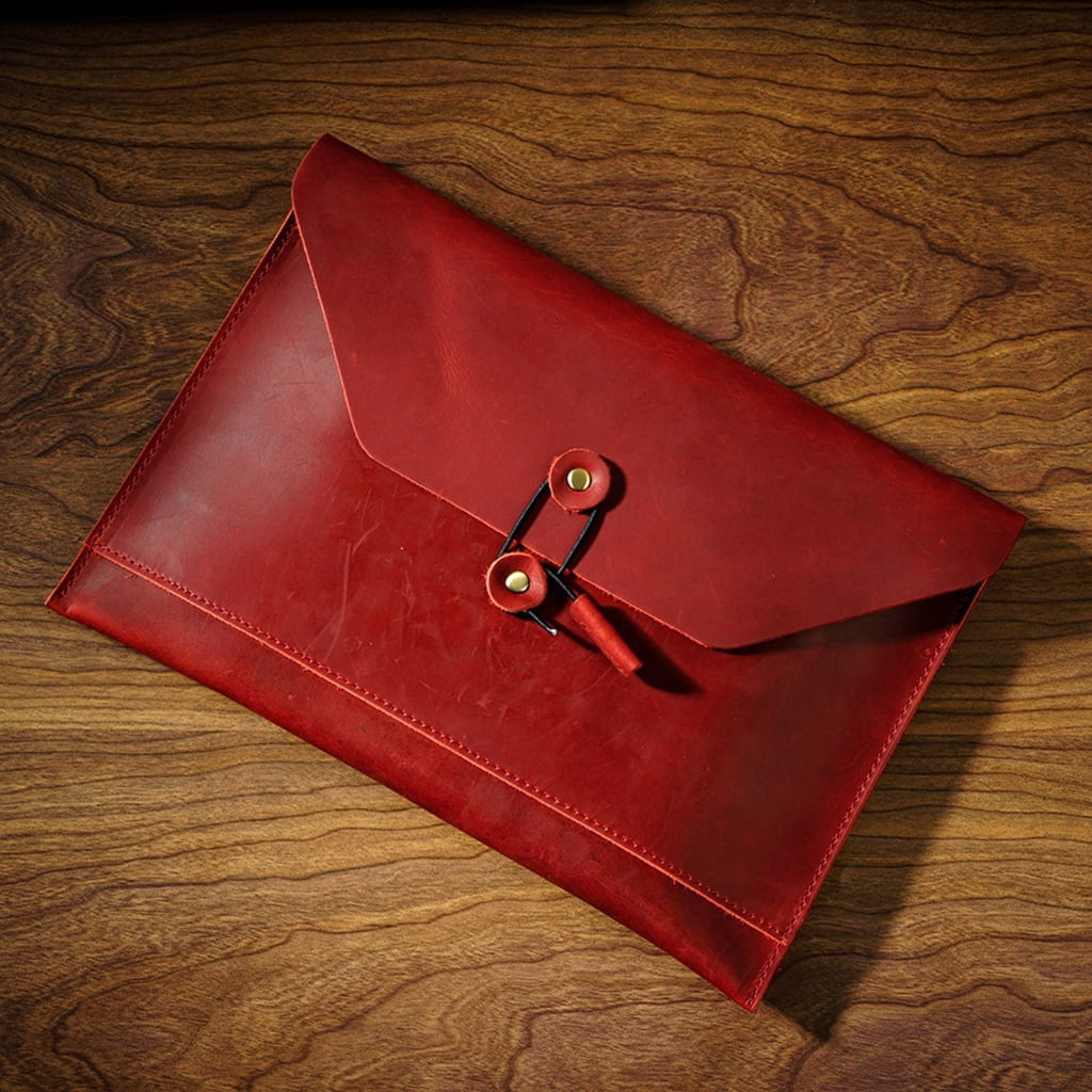 PU Leather File Folder with Multiple Card Slot, String Closure Document Holder