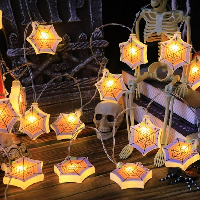 Feltree Halloween Lights String - 118 Inch Pumpkin Ghost Skull LED Decor for Indoor Party, Home, Window, Tree Decoration, Warm White & Multi-Color, Safe Low Voltage