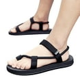 thumbnail image 2 of Mostsola Mens Strappy Sandals Toe Ring Gladiator Flip Flops Hoop and Loop Flats Summer Sandals, 2 of 9