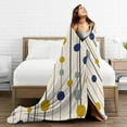 thumbnail image 5 of DouZhe Ultra-Soft Micro Fleece Lightweight Flannel Bed Blanket, Abstract Circles and Lines Print Cozy Warm Throw Blankets, 50"x40", 5 of 7
