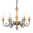 thumbnail image 3 of Farmhouse Chandelier 6-Light French Country ndustrial Hanging Ceiling Lamp for Dining Room, Living Room, 3 of 3
