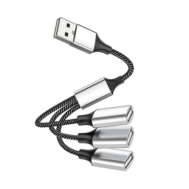 EGNMCR USB Splitter Cable OTG 3 USB Splitter Adapter USB 2.0 Power Cord Extension For Charging/Data Transfer Extra Multi Split Data Port Adapter For Laptop/Car Hub Hub