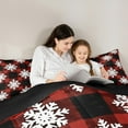 thumbnail image 6 of Manfei Merry Christmas Queen Comforter Set,Cartoon Snowflake Bedding Sets,Red Black Checkered Bedding Comforter Set For Teens,Microfiber Bedroom Decor Reversible,3-Piece, 6 of 9