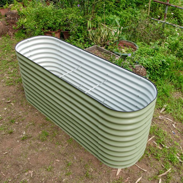 VEGEGA 78" x 24" x 32" Tall 6In1 Modular Corrugated Metal Raised Garden Beds Kit for