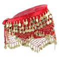 thumbnail image 1 of Minnieouse Women's Belly Dance Hip Scarf Hip Waist Skirt Chain With Gold  Coins Prendas para la parte inferior del cuerpo Rojo, 1 of 1