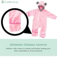 thumbnail image 6 of Cuddle Club One Piece Romper Hooded Fleece Onesie Jumper for Baby, Bear Pink 3-6 Mos, 6 of 6