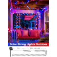 thumbnail image 2 of Minetom Red White Blue Lights, 2Pack Total 200 LED 80FT 4th of July Patriotic Lights 8 Modes, Waterproof Solar String Lights Outdoor,Solar String Lights for Outside Independence Day Memorial Day Decor, 2 of 10