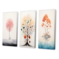 thumbnail image 3 of Designart "Impression of Solitude Minimal Watercolor Single Tree I" Landscape Trees Wall Art Set Of 3 - Trees Pink Canvas Set For Living Room Decor, 3 of 6