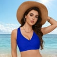 thumbnail image 7 of Siilsaa Push Up Bikini Bikini Tops for Women Cropped Tankini Tops Padded Knot Twist Adjustable Tank Swimwear Top Only Blue,M, 7 of 7