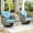 Gray-Light Blue Cushion, variant on Segmart 3Pcs Patio Furniture Set, Outdoor Conversation Set Swivel Rocking Chairs with Coffee Table & Thickened Cushions,  for Patio Porch Deck