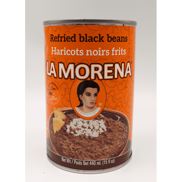 REFRIED BLACK BEANS, La Morena Refried Black Beans