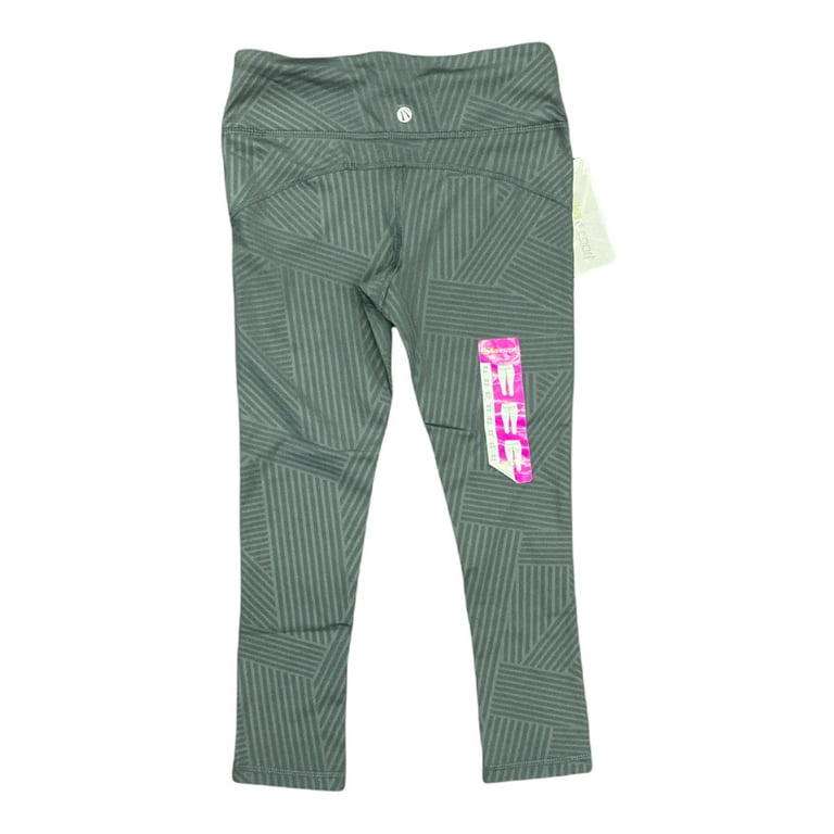 Marika Sport Women s Hi Rise Squat Proof Dry Wik Capri Leggings Grey Embossed Stripes XS Walmart