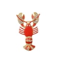 thumbnail image 2 of Pin de con diseño dorado de cangrejo rojo de aleación de zinc con de de 1 pin Zulema broche, 2 of 8