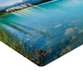thumbnail image 2 of Ambesonne Landscape Fitted Sheet, Canadian Lake Castle, Queen Size, Turquoise Green, 2 of 3