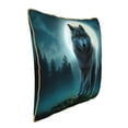 thumbnail image 2 of Xecao Wolf Print Soft Velvet Decorative Throw Pillow Covers, Square Cushion Cases for Bed, Sofa, Living Room, Car, and Indoor Outdoor Use-16"x16", 2 of 8