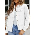 thumbnail image 6 of Eytino Jean Jacket Women Long Sleeve Button Down Distressed Denim Jackets Jean Jacket Coat with Pockets White S-2XL, 6 of 11