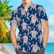 thumbnail image 1 of Camisa Blusa de playa de vacaciones tropicales de manga corta con botones y estampado floral para verano M, 1 of 5