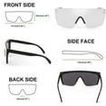 thumbnail image 3 of FEISEDY Oversized Rimless Mirrored Sunglasses for Women Men 2021 Flat Top Shield Wrap Square UV400 B2761…, 3 of 7