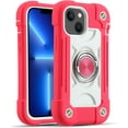 thumbnail image 1 of Compatible with iPhone 13 Mini/iPhone 12 Mini Case 5.4 Inch with Built-in 360°Rotating Ring Stand, Military Grade Drop Protection Full Body Rugged Heavy Duty Protective Cover. (Hot Pink), 1 of 5