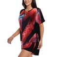 thumbnail image 2 of Kdxio Closeup Red Flamingo Portrait Print Pajamas Sets for Women Short-Sleeved Pjs with Lounge Shorts Two Piece Sleepwear S-4XL, 2 of 5
