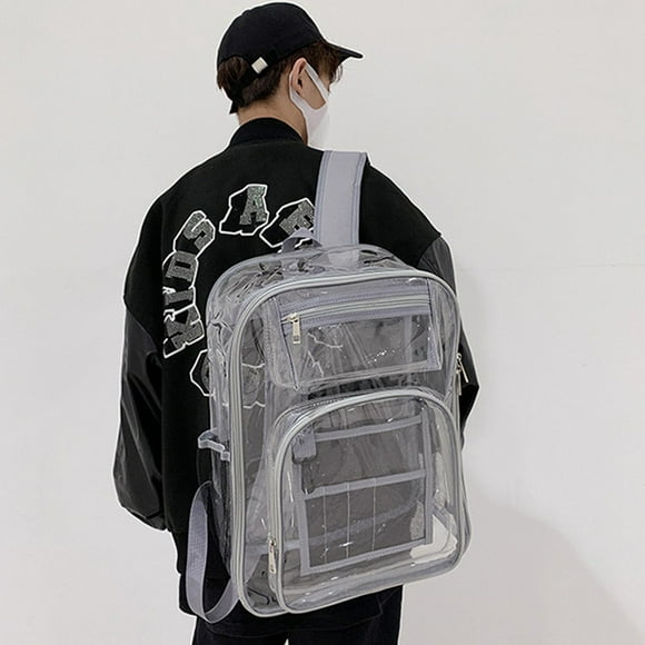 Mochila transparente Colco Mochila resistente al agua con cremallera bidireccional GRIS