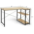 thumbnail image 4 of Costway 48'' Reversible L Shaped Computer Desk Home Office Table Adjustable Shelf Natural, 4 of 10