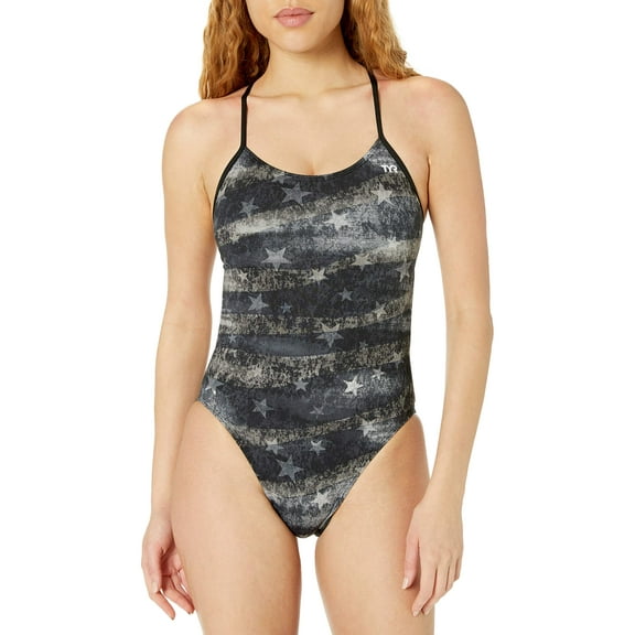 Tyr American Dream Durfast One Cutoutfit Swimsuit Black/Grey Size 26