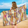 thumbnail image 6 of XYZCANDO Sport Towel Seat Cushion Sweatproof Car Towel Cushion Cover for Beach Travel, Seats Protector Stain Resistant, Butterfly and Floral Pattern, 6 of 11