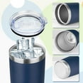 thumbnail image 3 of 20oz Tumbler with Lid Stainless Steel Insulated Tumblers Travel Coffee Tumbler Bulk Double Wall Vacuum Insulated Water Cup  for Women Men Her Him Home Office  (Navy Blue), 3 of 8