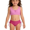 thumbnail image 5 of WERYOUNG Girl's Swimsuit Sleeveless V Neck Backless Tops And High Waisted Bottom Bikini Swimsuits Kids 2 Piece Swimwear Beach Pool Party Stylish Comfortable Children Bathing Suit, 5 of 5