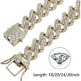 thumbnail image 3 of HAHDAXIA 13mm Iced Out Chain Bracelet Necklace Set for Men Women Miami Cuban Link Chain Bracelet 2 Rows CZ Lab Diamond High polished Gold Plated Hip Hop Chunky Chain Bangle Gold 8.5Inch, 3 of 6