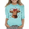thumbnail image 1 of T-shirt Cœur pour Tout-Petits Mode Filles avec Manches Courtes pour la Saint-Valentin, 1 of 4