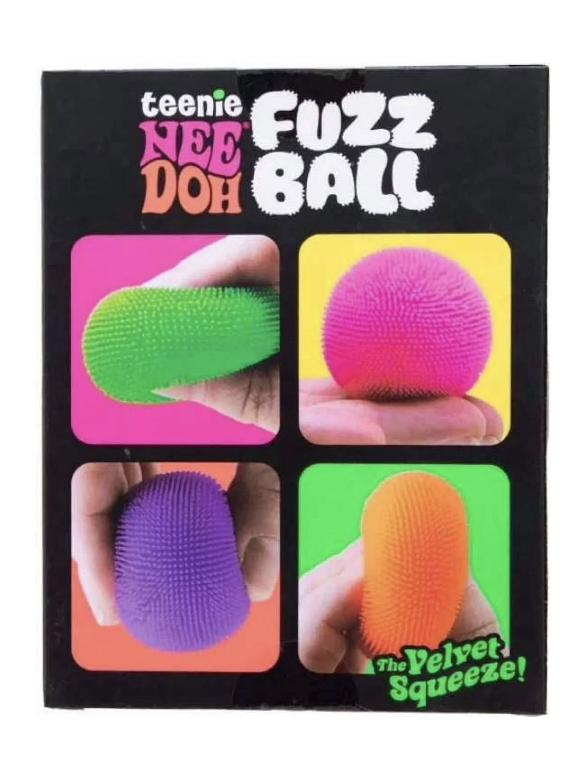 NeeDoh Teenie Fuzz Ball, 4 pack , mini stress reliever balls, trending great for gifts