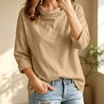 thumbnail image 2 of Cowl Neck Tunic Shirt for Womens Soft Drape Long Sleeve Pullovers Tops Trendy 2026 Soild Color Casual, 2 of 9