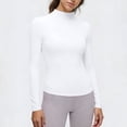 thumbnail image 5 of Weikingp Tight Long Sleeve Shirts For Women，Long Sleeve Shirts Trendy Crop Tops Skin Tight Shirts Gym Workout Tops Tight Shirts For Women Long Sleeve Tight Shirts For Women White L, 5 of 9