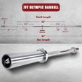 thumbnail image 2 of Olympic Barbell 7FT 45 LB for Weightlifting Power Lifting Weight Barbell 500LB Capacity for Home Fitness, 2 of 6